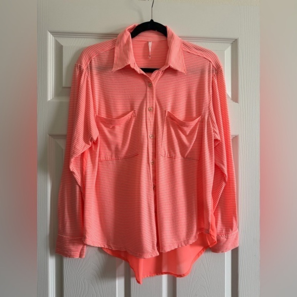 Willow & Clay Coral Striped Top